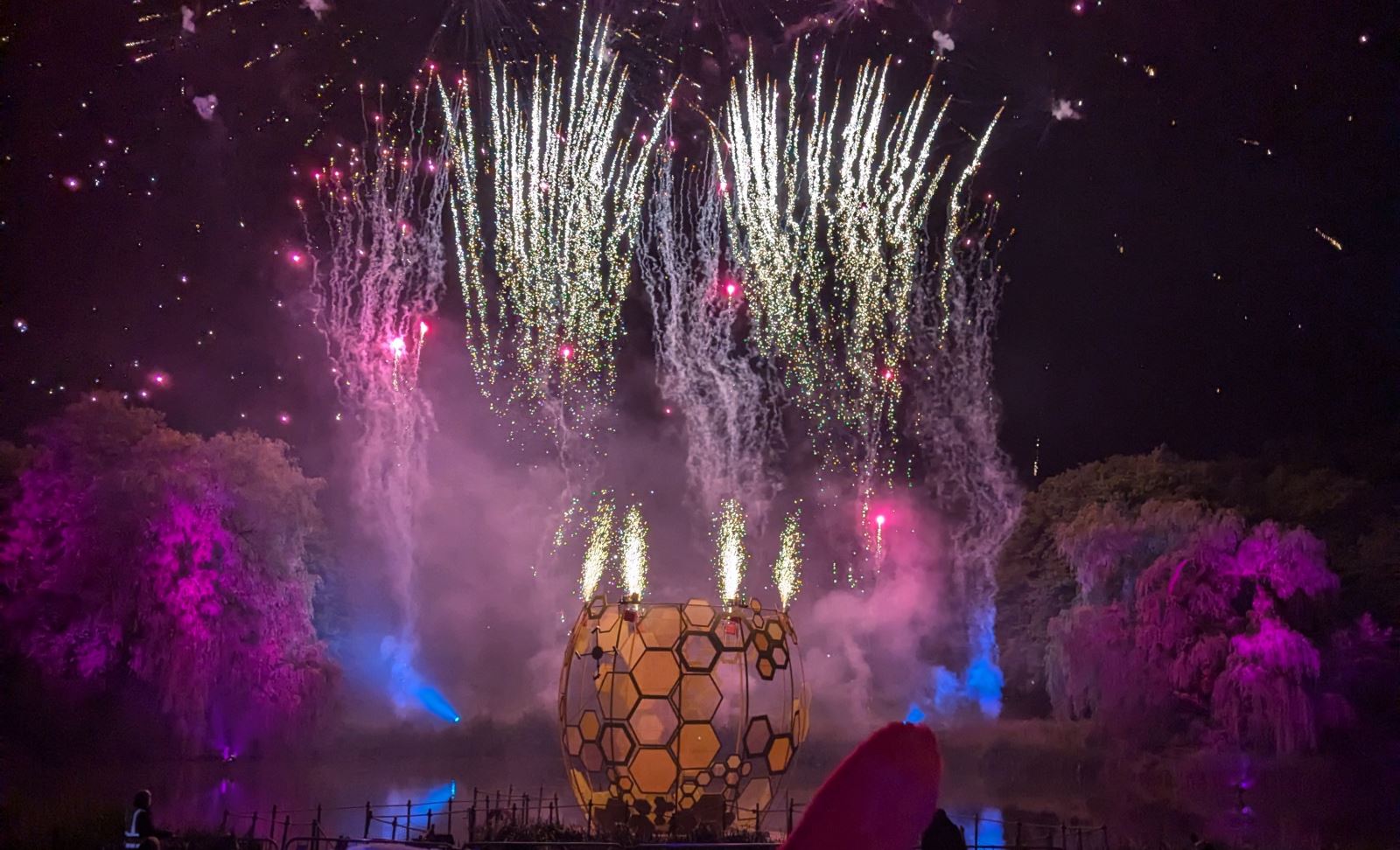 Honeypot feature with colourful fireworks in the sky.